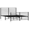 vidaXL Metal Bed Frame without Mattress with Footboard Black 160x200cm