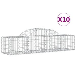 vidaXL Arched Gabion Baskets 10 pcs 200x50x40/60 cm Galvanised Iron