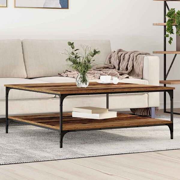 vidaXL Coffee Table Old wood 100 x 100 x 40 cm Engineered Wood