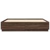 vidaXL Bed Frame with LED without Mattress Brown Oak 180x200 cm Super King