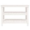 vidaXL Work Bench White 110.5x50x80 cm Solid Wood Pine