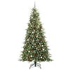 vidaXL Artificial Hinged Christmas Tree Green 240 cm PE and PVC