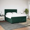 vidaXL Box Spring Bed with Mattress Dark Green 200x200 cm Velvet