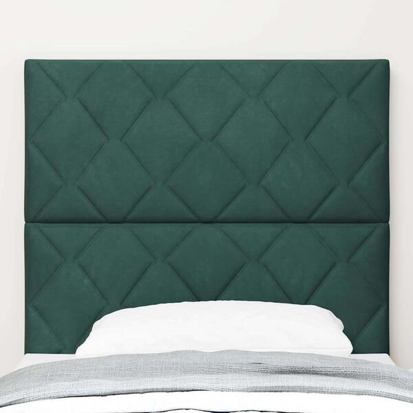 vidaXL LED Headboard with Headboard Dark Green 100 cm Faux Leather