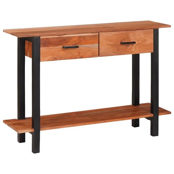 vidaXL Console Table with Drawer Brown and Black 110 x 30 x 75 cm