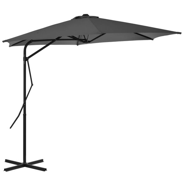 vidaXL Garden Parasol with Steel Pole 300 cm Anthracite