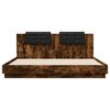 vidaXL Bed Frame with LED without Mattress Smoked Oak 200x200 cm