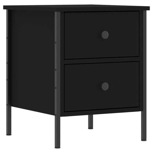 vidaXL Bedside Cabinet Black 40x42x50 cm Engineered Wood