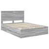 vidaXL Bed Frame with Drawer Grey Sonoma 140 x 200 cm Engineer Wood