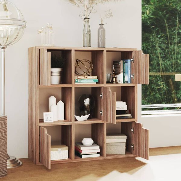 vidaXL Bookshelf Grey Sonoma Oak 88.5x27.5x88 cm Engineered Wood