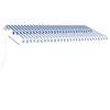 vidaXL Manual Retractable Awning with LED 400x300 cm Blue and White
