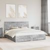 vidaXL Bed Frame Concrete Grey 200 x 200 cm Engineered Wood