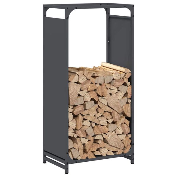 vidaXL Firewood Rack Anthracite 44x28x90 cm Cold-rolled steel