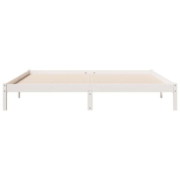 vidaXL Extra Long Bed Frame without Mattress White 180x220 cm Solid Wood Pine