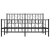 vidaXL Metal Bed Frame without Mattress with Footboard Black 160x200cm