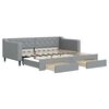 vidaXL Daybed with Trundle&Drawers without Mattress Light Grey 90x190 cm Single