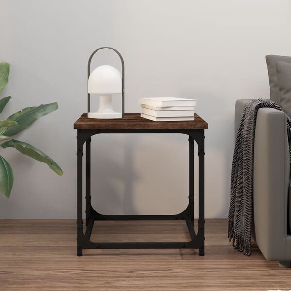 vidaXL Side Table Smoked Oak 40x40x40 cm Engineered Wood