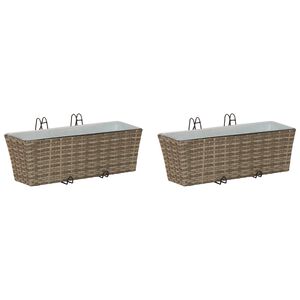 vidaXL Railing 2 pcs Grey 50 x 17 x 17 cm Metal
