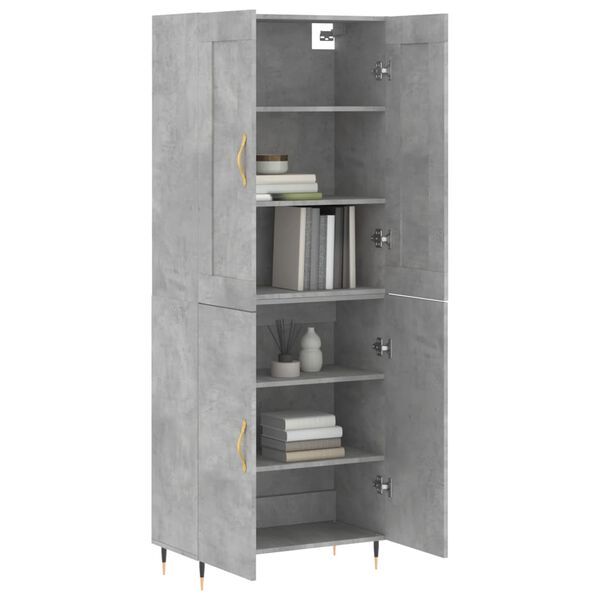 vidaXL Highboard Concrete Grey 69.5x34x180 cm Engineered Wood