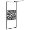 vidaXL Walk-in Shower Wall with Shelf Black 80x195cm ESG Glass&Aluminium