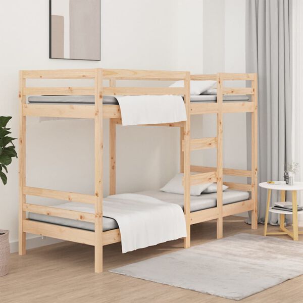 vidaXL Bunk Bed without Mattress 90x190 cm Single Solid Wood Pine