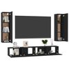 vidaXL 4 Piece TV Cabinet Set Black Engineered Wood
