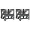 vidaXL Garden Chairs 2 pcs Grey Solid Wood Pine