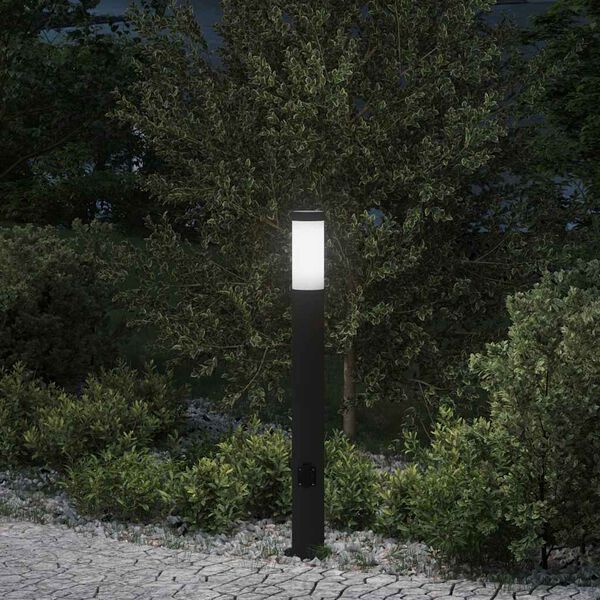 vidaXL Bollard Light with Outlet 80 cm Stainless Steel IP44