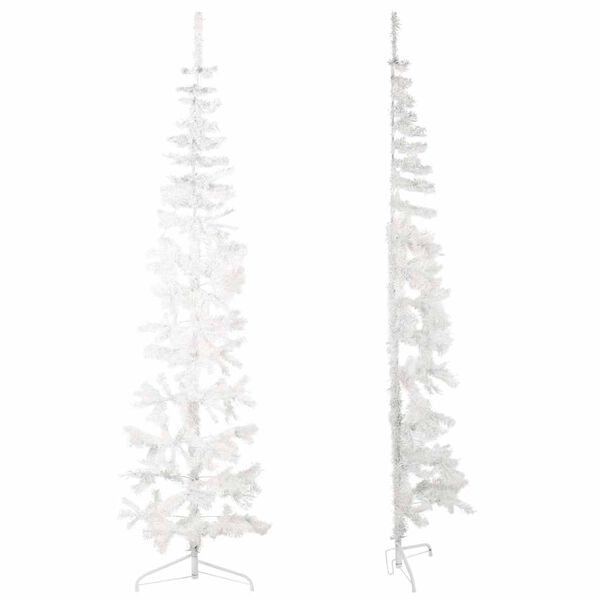 vidaXL Slim Artificial Half Christmas Tree with Stand White 240 cm