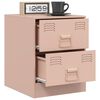 vidaXL Bedside Cabinet Pink 34.5x39x44 cm Steel