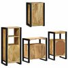 vidaXL Bathroom Furniture Set with Shelf 4 pcs Brown Solid Mango Wood
