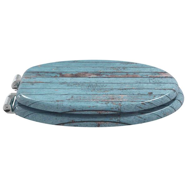 vidaXL Soft-Close Toilet Seat Blue 44 x 38 cm MDF board