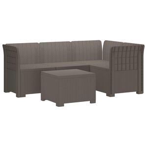 vidaXL 4-Seater Garden Sofa Rattan Look PP Light Grey
