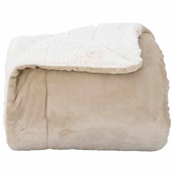 vidaXL Throw Blanket Beige 240 x 270 cm Fleece