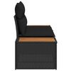 vidaXL Garden Sofa Black 184 x 62 x 85cm Poly Rattan