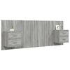 vidaXL Bed Headboard with Cabinets Grey Sonoma Engineered Wood