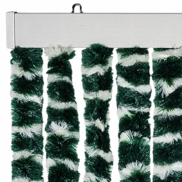 vidaXL Fly Curtain Green and White 118x220 cm Chenille