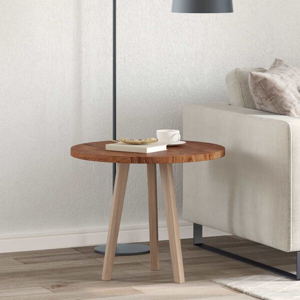 vidaXL Table Top Light Brown &Oslash; 60 x 2.5 cm Solid Oak Wood