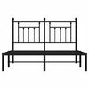 vidaXL Metal Bed Frame without Mattress with Headboard Black 140x200cm