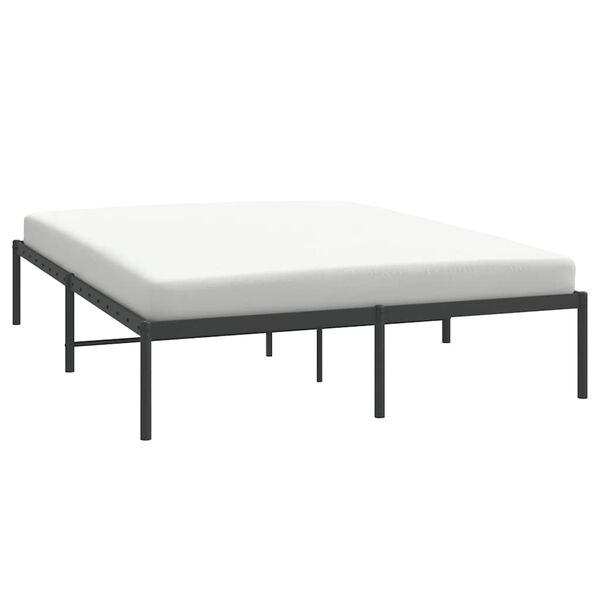 vidaXL Metal Bed Frame without Mattress Black 140x200cm