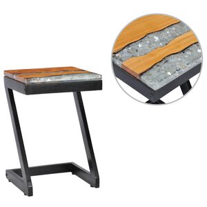 vidaXL Coffee Table | Multicolour | Solid teak wood | Small | Decorative Inlays