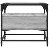 vidaXL Coffee Table with Glass Top Grey Sonoma 50x50x45 cm Steel