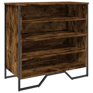 vidaXL Shoe Cabinet Smoked Oak 80x38x78 cm Engineered Wood