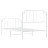 vidaXL Metal Bed Frame without Mattress with Footboard White 100x200cm