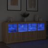 vidaXL Sideboard with LED Lights Sonoma Oak 163x37x67 cm
