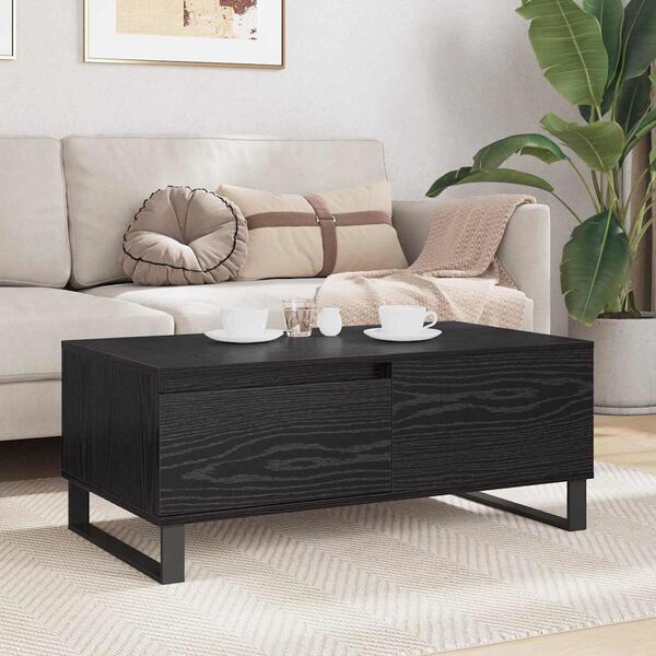 vidaXL Coffee Table Black Oak 90 x 50 x 36.5 cm Engineered Wood
