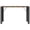vidaXL Garden Bar Table with Acacia Wood Top Black 185x80x110 cm Poly Rattan