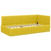 vidaXL Corner Bed Frame with Headboard Yellow 100 cm x 200 cm Velvet