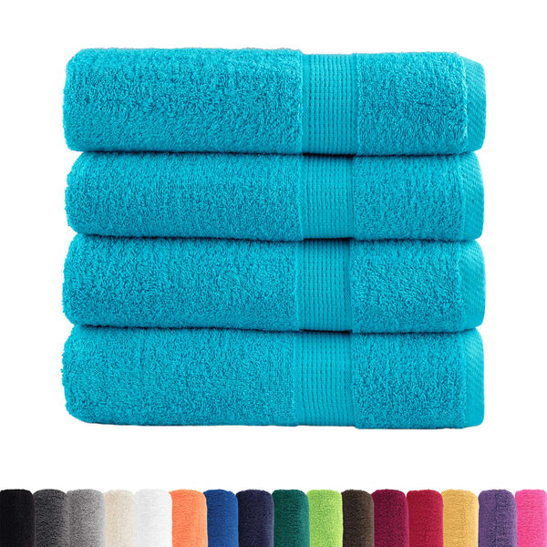 vidaXL Premium Bath Towels "SOLUND" 4 pcs Turquoise 100x150 cm 600 gsm