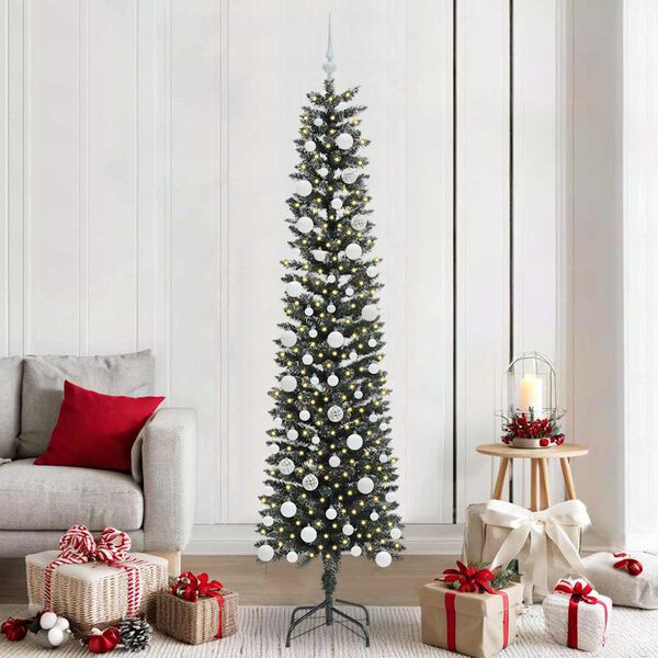 vidaXL Artificial Christmas Tree with 300 LEDs with Stand Green 210 cm